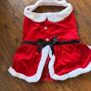 Red and White Pet Costume with Black Bow